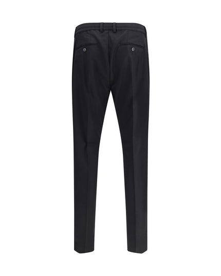 Cruna Black Fleece Wool Dress Pants