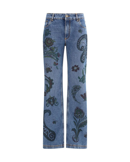 Etro Blue Cotton Flared Jeans