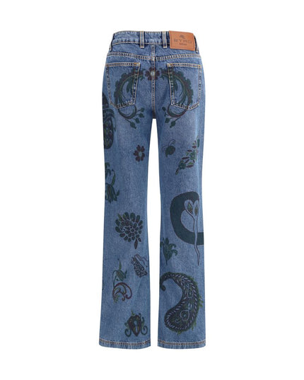 Etro Blue Cotton Flared Jeans