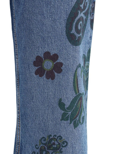 Etro Blue Cotton Flared Jeans