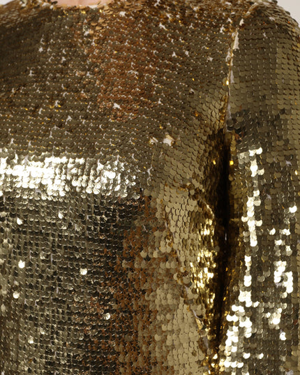 Dolce & Gabbana Gold Sequin Long Sleeve Mini Dress