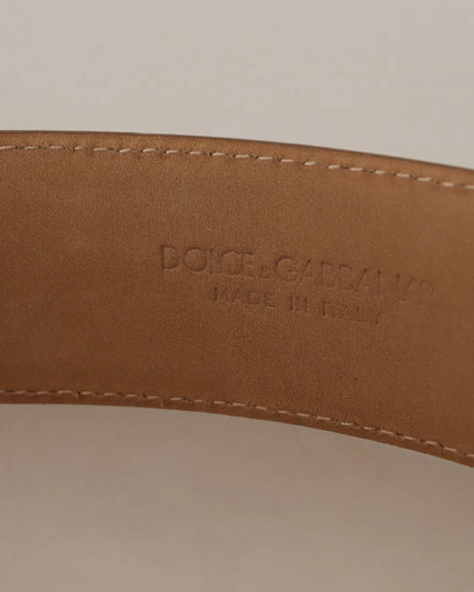 Costume National Brown Leather Gold Metal Oval Buckle Belt