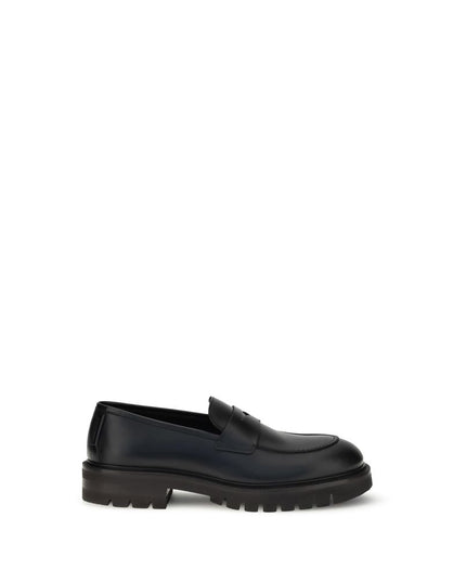 Ferragamo Black Rubber Slip-On Loafers