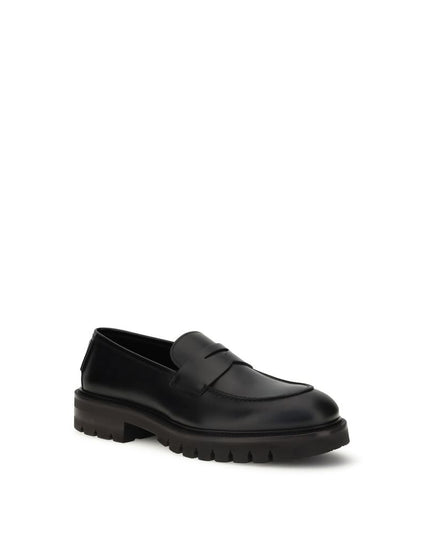 Ferragamo Black Rubber Slip-On Loafers