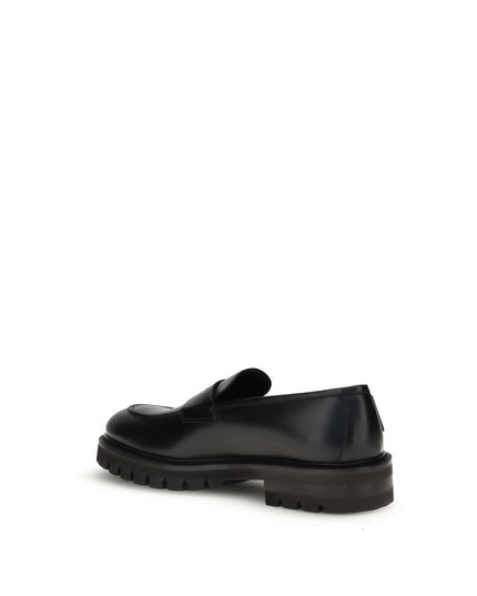 Ferragamo Black Rubber Slip-On Loafers