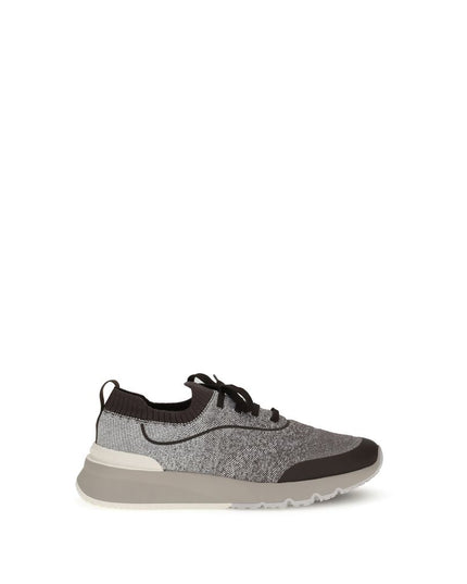 Brunello Cucinelli Gray Cotton Athletic Sneakers