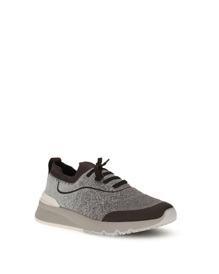 Brunello Cucinelli Gray Cotton Athletic Sneakers