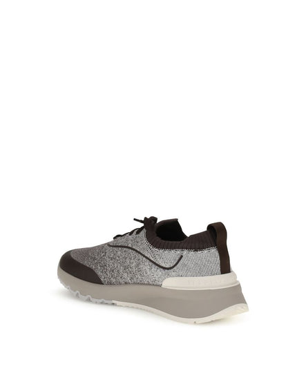 Brunello Cucinelli Gray Cotton Athletic Sneakers