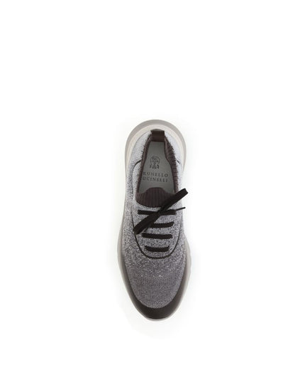 Brunello Cucinelli Gray Cotton Athletic Sneakers