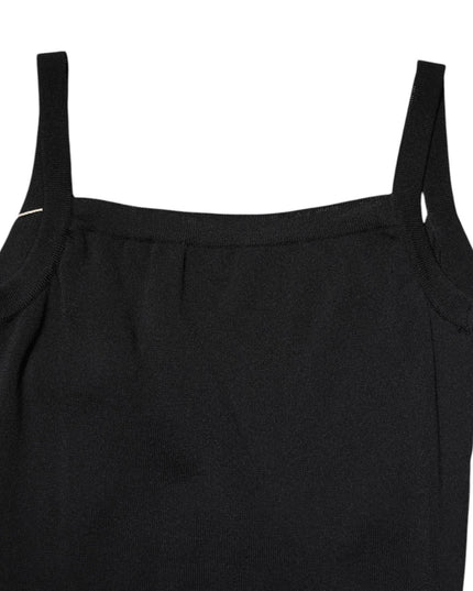 Laneus Black Square Neck Bodycon Ruched Mini Dress