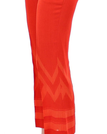 Versace Collection Red Pants Cropped 3/4 Short Nude Capri Pants