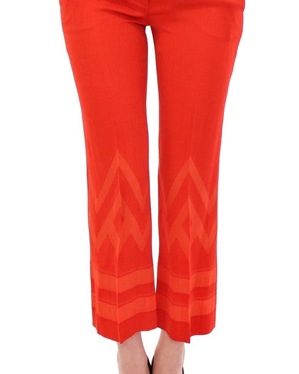 Versace Collection Red Pants Cropped 3/4 Short Nude Capri Pants