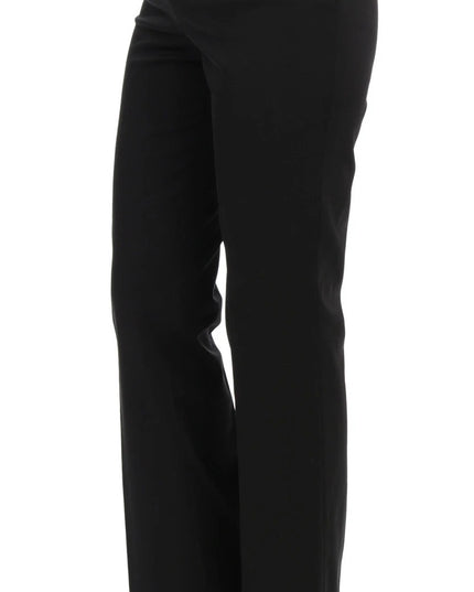 BENCIVENGA Black Stretch Straight Fit Dress Trousers Pants
