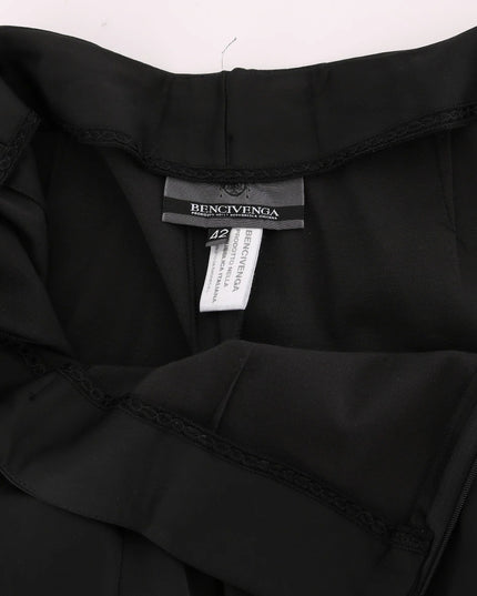 BENCIVENGA Black Stretch Straight Fit Dress Trousers Pants