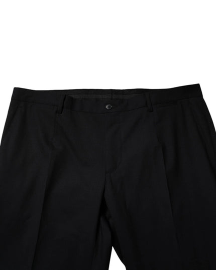 Dolce & Gabbana Black Wool Formal Dress Men Trousers Pants