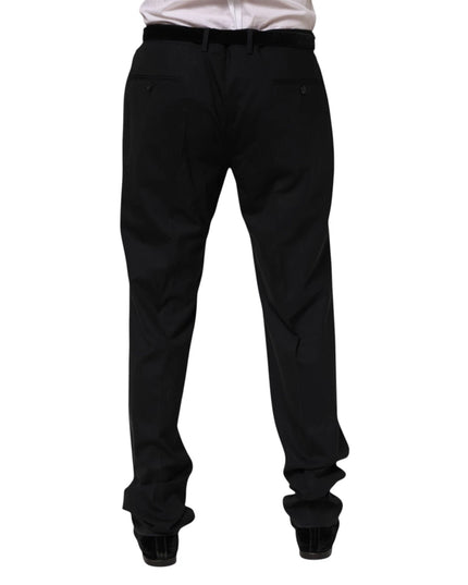 Dolce & Gabbana Black Wool Formal Dress Men Trousers Pants