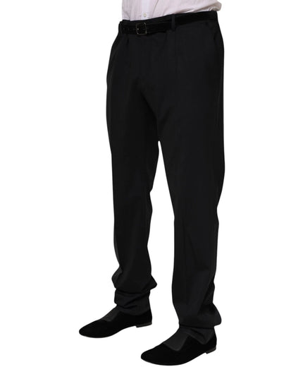 Dolce & Gabbana Black Wool Formal Dress Men Trousers Pants