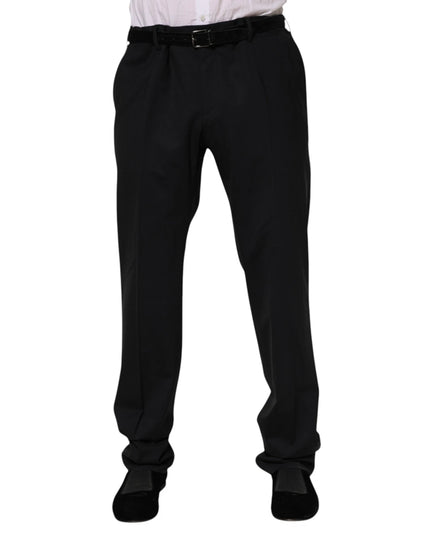 Dolce & Gabbana Black Wool Formal Dress Men Trousers Pants