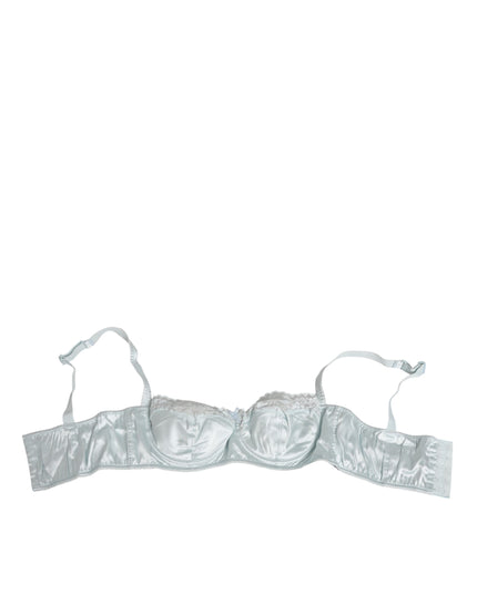 Dolce & Gabbana Light Blue Silk Semi-Padded Balconette Underwear