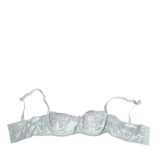 Dolce & Gabbana Light Blue Silk Semi-Padded Balconette Underwear