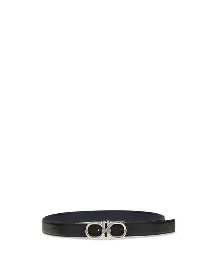 Ferragamo Black Calf Leather Bos Taurus Regular Belt