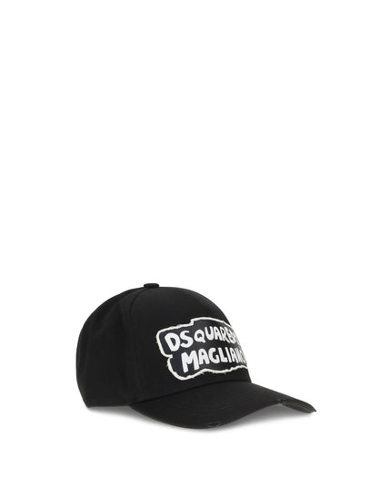 Dsquared² Black Cotton Cap (Baseball Hat)