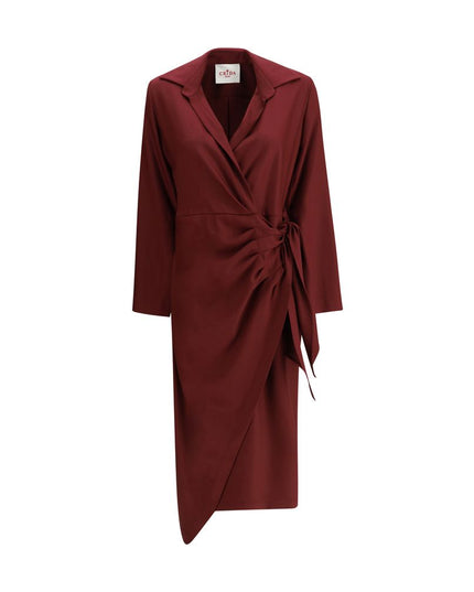 Crida Milano Bordeaux Silk Casual Dress