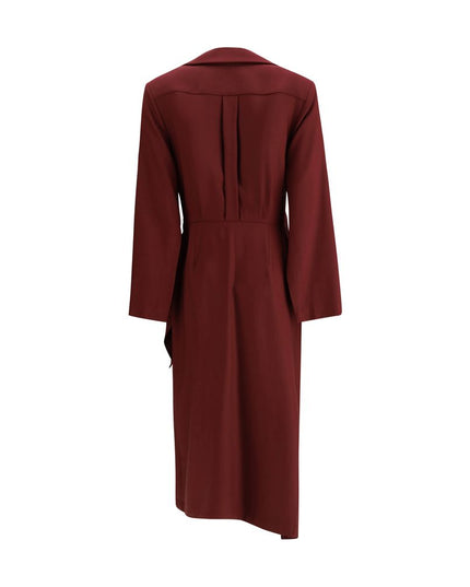 Crida Milano Bordeaux Silk Casual Dress