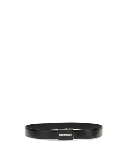 Dsquared² Black Calf Leather Bos Taurus Regular Belt
