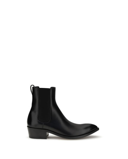 Tom Ford Black Calf Leather Bos Taurus Chelsea Boots