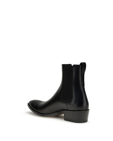 Tom Ford Black Calf Leather Bos Taurus Chelsea Boots