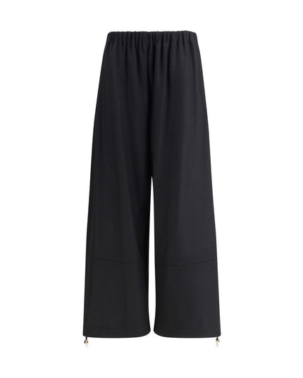 Fabiana Filippi Black Fleece Wool Casual Pants