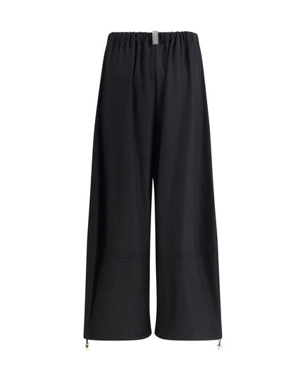 Fabiana Filippi Black Fleece Wool Casual Pants