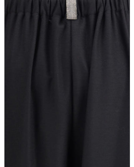 Fabiana Filippi Black Fleece Wool Casual Pants