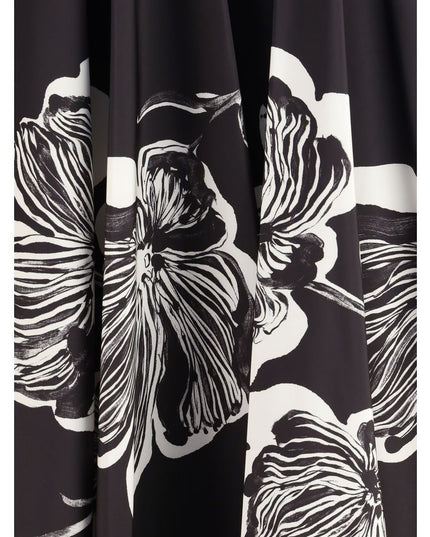 Sara Roka Black Polyester Midi Skirt