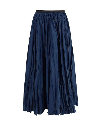 Sara Roka Blue Polyester Midi Skirt