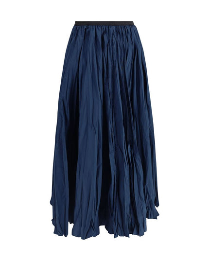 Sara Roka Blue Polyester Midi Skirt