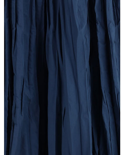 Sara Roka Blue Polyester Midi Skirt