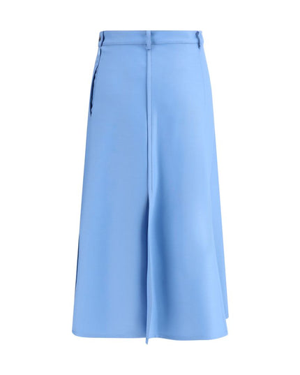 Crida Milano Light Blue Wool Midi Skirt