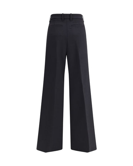 True Royal Black Wool Casual Pants