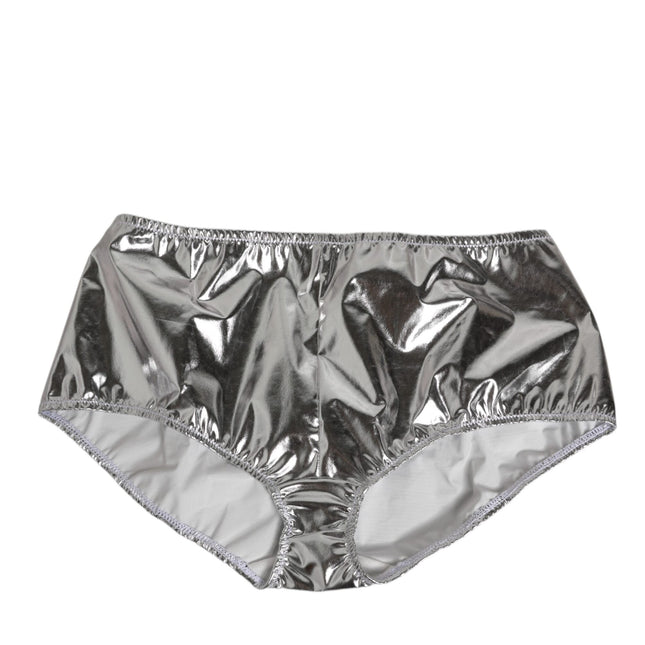 Dolce & Gabbana Silver Metallic High Waist Bikini Bottom Women  Underwear