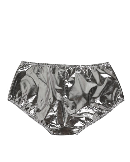 Dolce & Gabbana Silver Metallic High Waist Bikini Bottom Women  Underwear