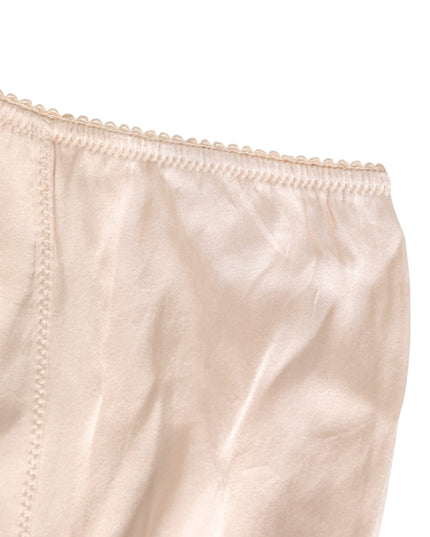 Dolce & Gabbana Beige Rosato Silk Satin High Waist Underwear