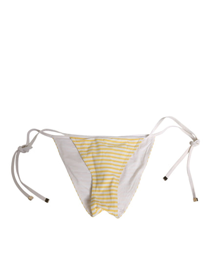 Dolce & Gabbana White Yellow Stripe Tie Side Logo Underwear
