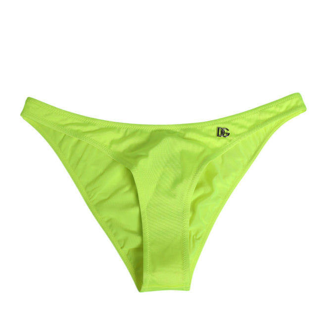 Dolce & Gabbana Neon Green DG Logo Swim Briefs Women Underwear