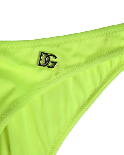 Dolce & Gabbana Neon Green DG Logo Swim Briefs Women Underwear