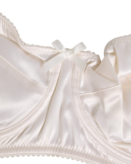 Dolce & Gabbana White Silk Satin Balconnet Lingerie Bra Underwear