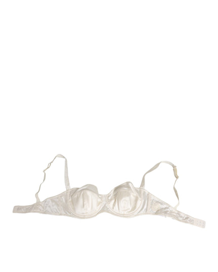 Dolce & Gabbana White Silk Satin Balconnet Lingerie Bra Underwear