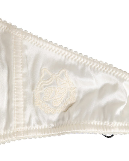 Dolce & Gabbana White Silk Satin Balconnet Lingerie Bra Underwear