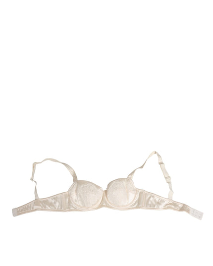 Dolce & Gabbana White Satin Lace Balconnet Lingerie Underwear